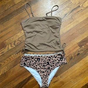 2 piece ribbed swim suit